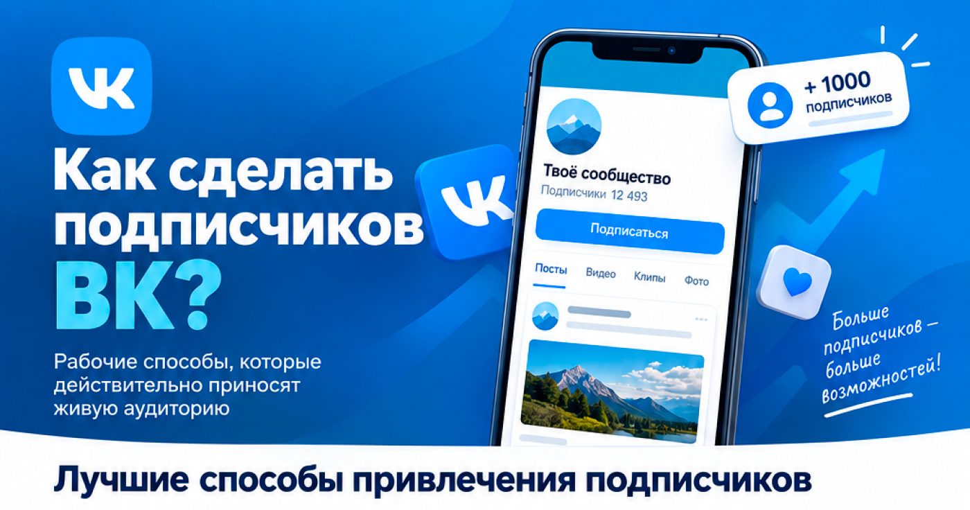 Как сделать подписчиков в ВК — идеи на 1000000 ❤️